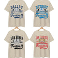 Vintage All Teams Football Sand Gildan 5000 Sport Classic All Teams Football Green Bay Kansas City Cotton T-Shirts