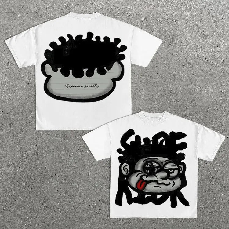 Vintage Big Face Cotton T-Shirts