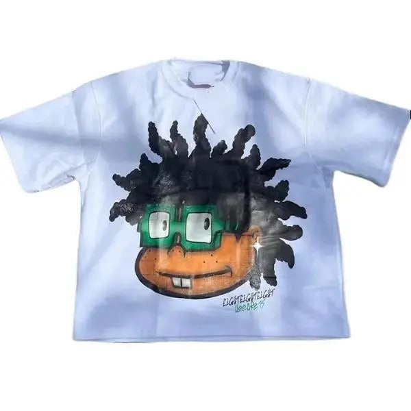 Vintage Cartoon Avatar Print Cotton T Shirtstyle{N002}2 T-Shirts