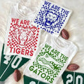 Vintage Checkerboard We Are Mascot All School Name Black White . Classic Cotton T-Shirts