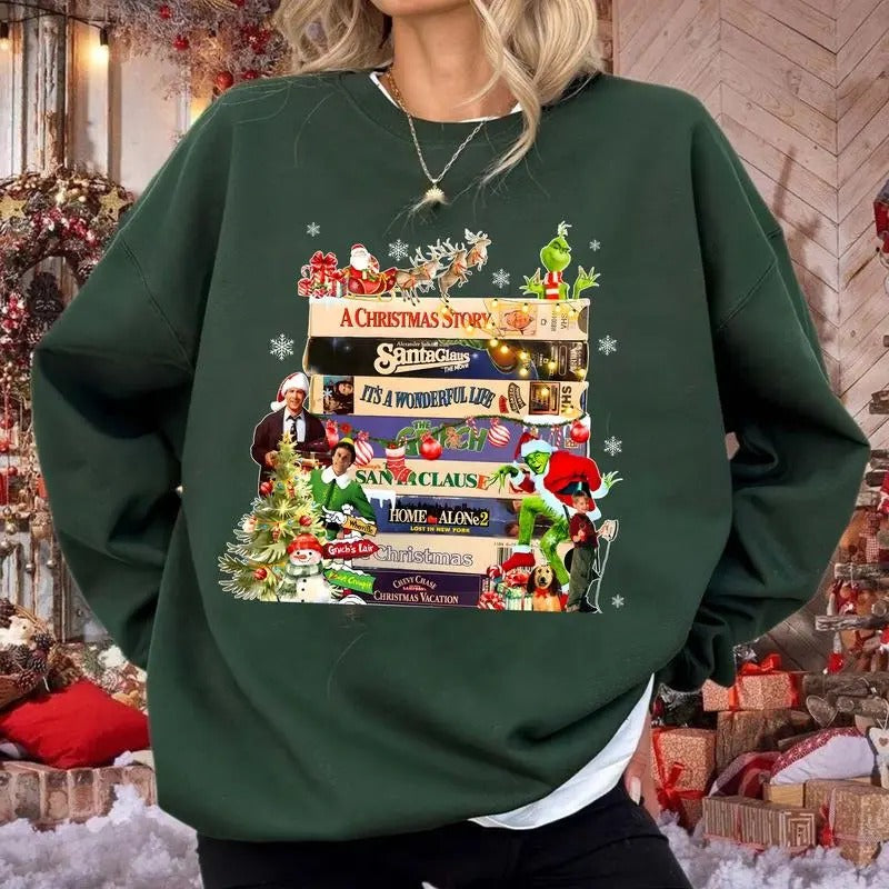 Vintage Shirt Movies Shirt Santa Xmas Crew Neck Gilfts Xmas Comfort Cotoon Fabric T-Shirts