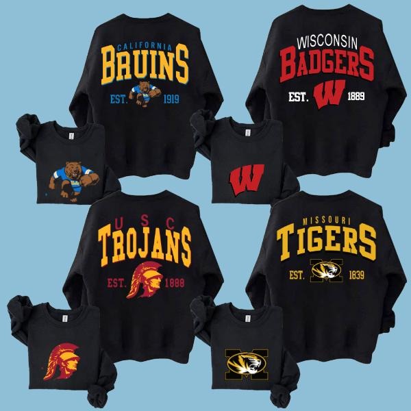 Vintage College Football 2025 NCAA Game Day Spiritwear All Teams Students Fans Varsity Top T-Shirts