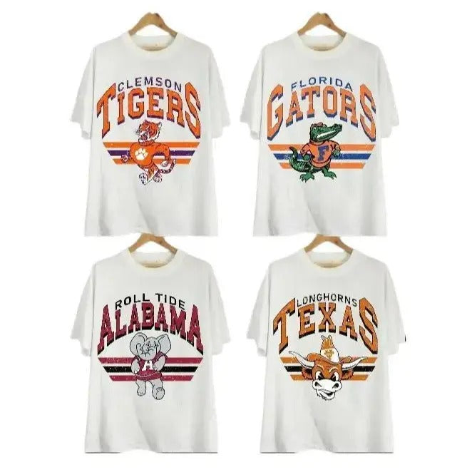 Vintage College NCAA White Vintage All Teams NCAA Classic Sport Sport. Cotton Menswear Top T-Shirts