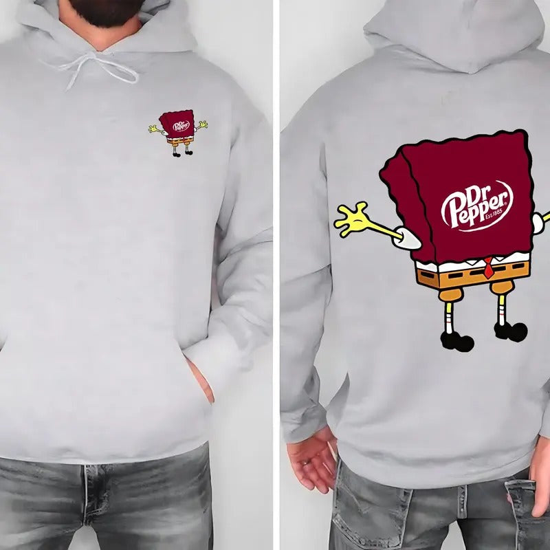 Vintage DR. Pepper Cute Soda Drink Shirt Soda Lover Dr Pepper 2Sides Printed Classic Fabric Menswear Cotton Pocket T-Shirts