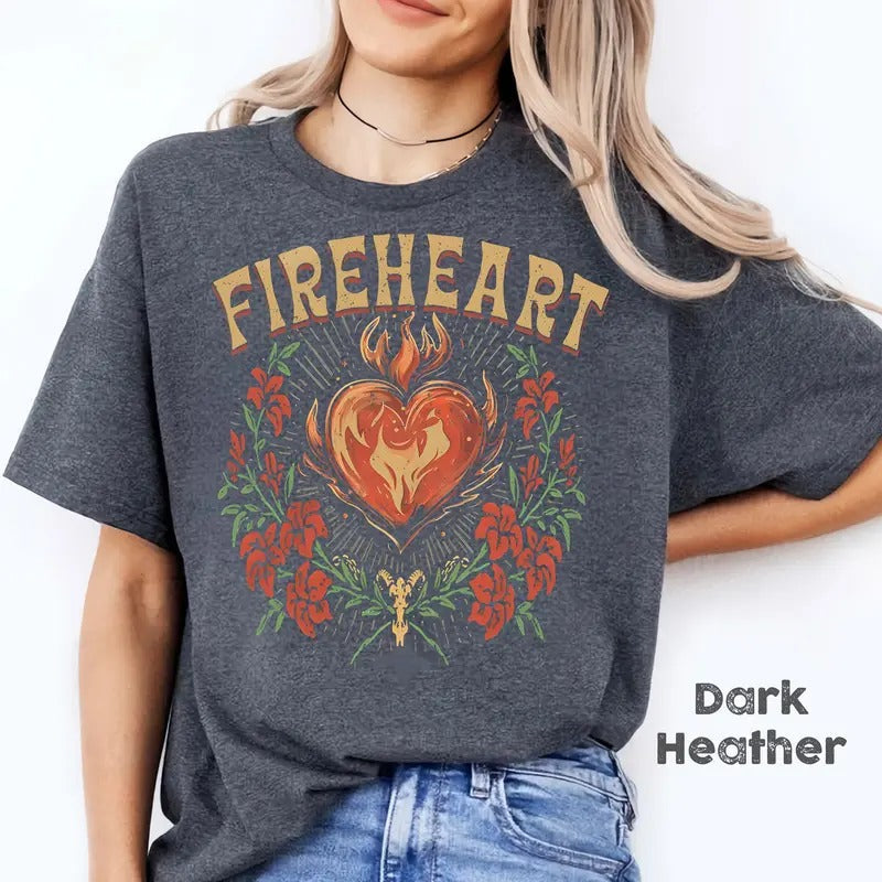 Vintage Fire Heart Retro Shirt Night Court Whatever End Shirt Throne Glass You Do Not Yield T-Shirts