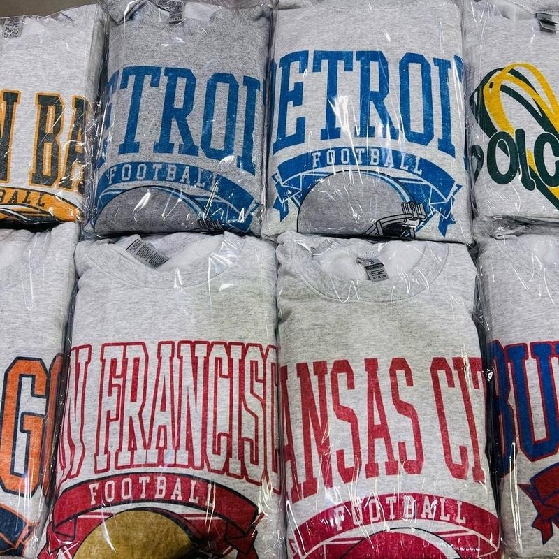 Vintage Football Hometown City Football Retro Casual T-Shirts