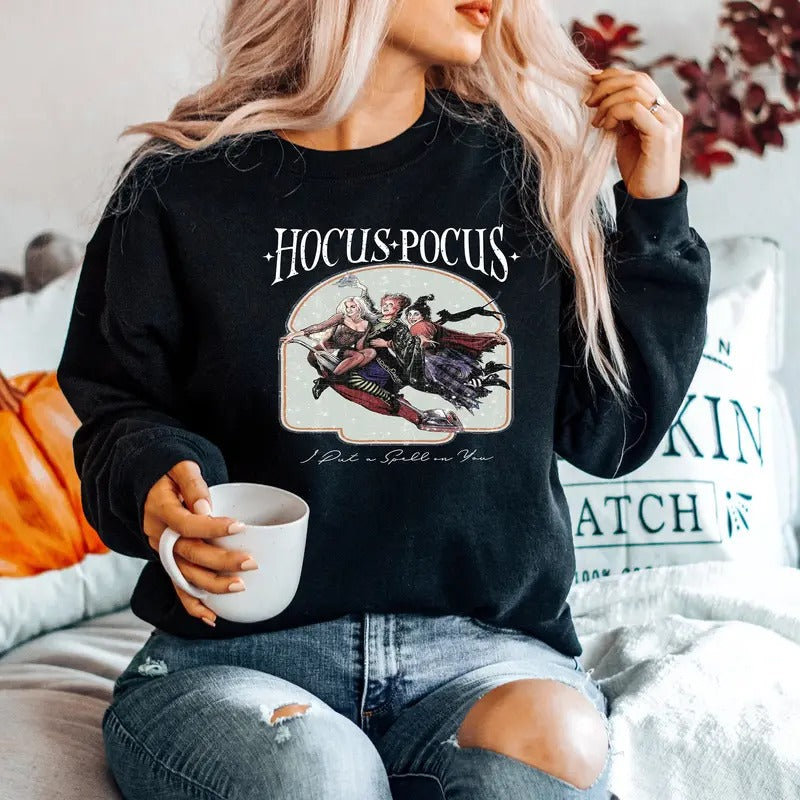 Vintage Hocus Pocus Hocus Pocus Shirt Sanderson Sisters Halloween Party Shirt Cute Halloween T-Shirts