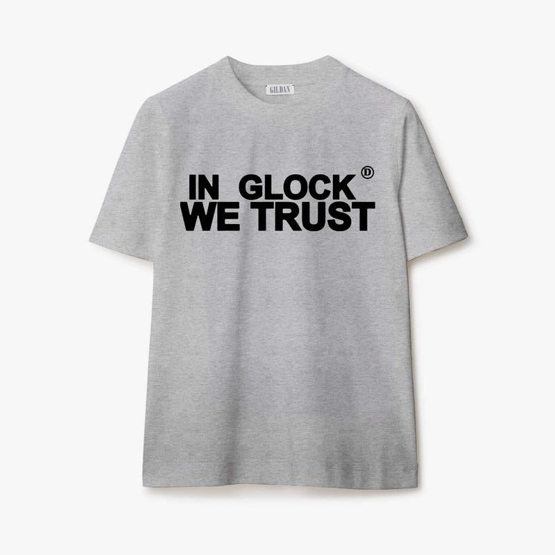 Vintage Glock We Trust Y2k 90s Hip Hop Shirt Shirt Classic Menswear Menswear Top T-Shirts