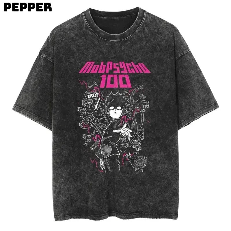 Vintage Mob Psycho 100 Shirt Mob Psycho Shirt Mob Psycho 100 Anime Shirt Menswear Top Underwear Streetwear Biker Tropical T-Shirts