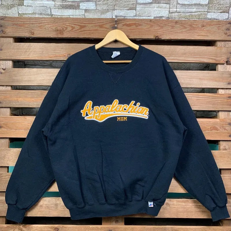 Vintage Ncaa Appalachian Mom Appalachian Jumper Appalachian Appalachian Mom Embroidery Logo Black T-Shirts