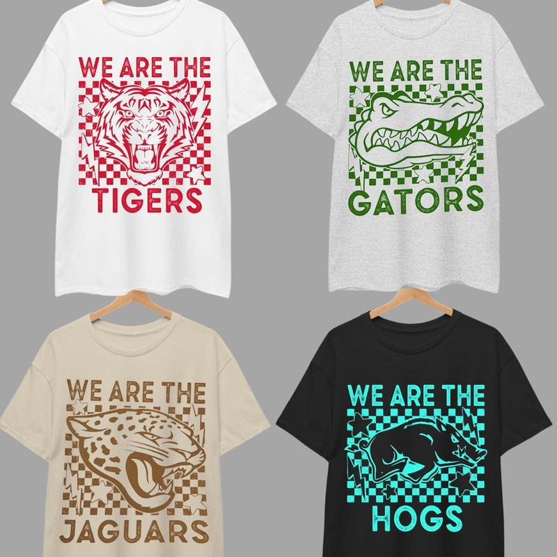 Vintage Sand Ash Grey Checkerboard We Are Mascot All School Name . Classic Cotton T-Shirts