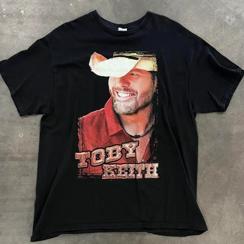 Vintage Toby Keith Band Toby Keith Shirt Classic Cotton Fabric Menswear T-Shirts