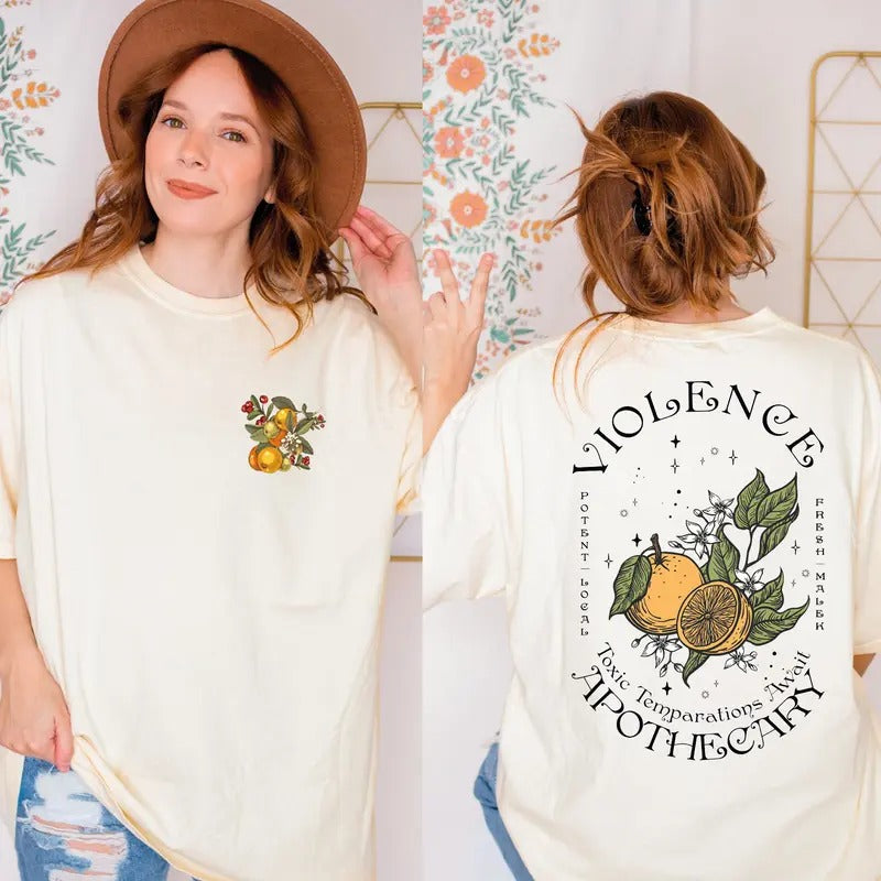 Violence Apothecary Shirt Book Lover Fourth Wing Shirt Dragon Rider ALC1051 T-Shirts