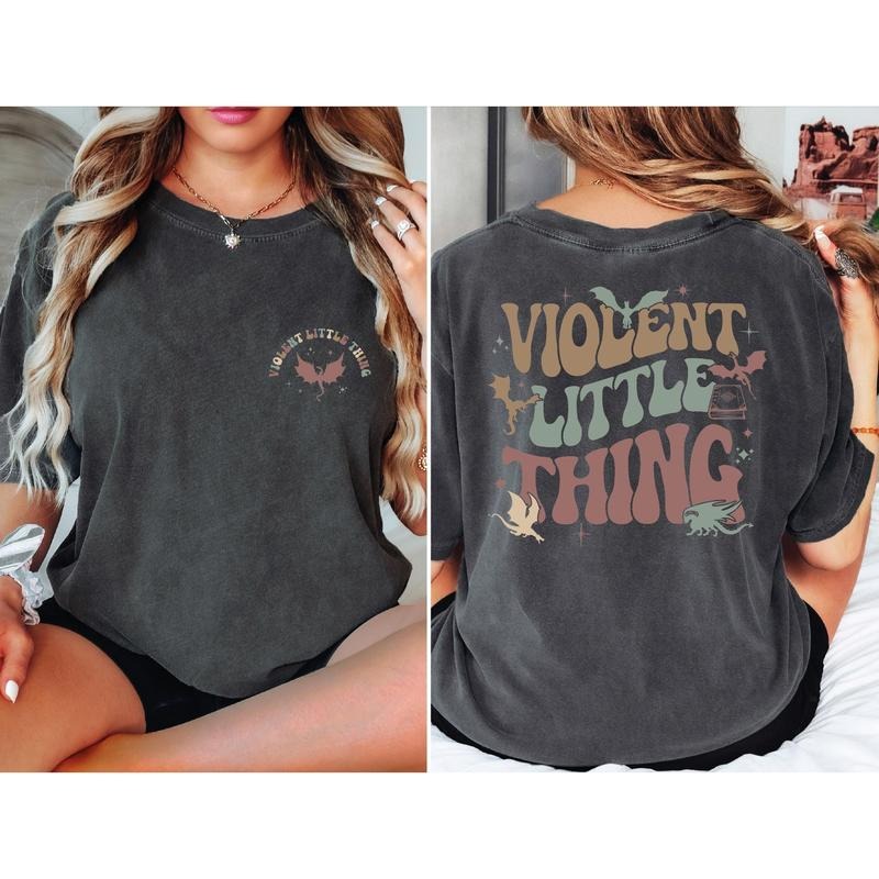 Violent Little Thing 2 Sided Shirt Fourth Wing Dragon Rider Riders Quadrant Basgiath Shirt T-Shirts