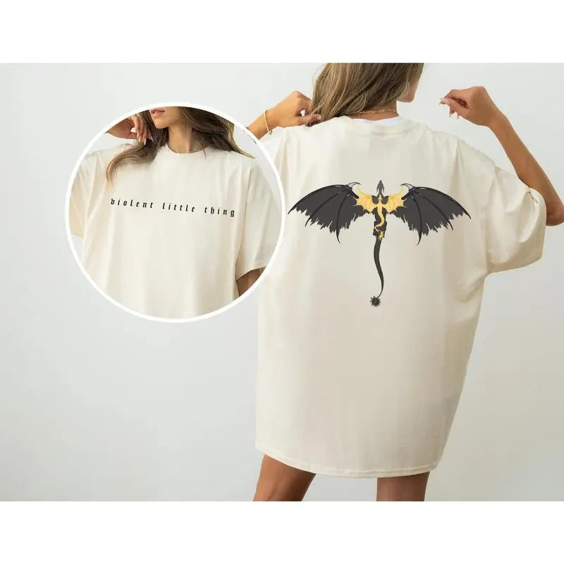Violent Little Thing Shirt Fourth Wing Basgiath War Collage Dark Academia Xaden Riorson Iron Flame T-Shirts