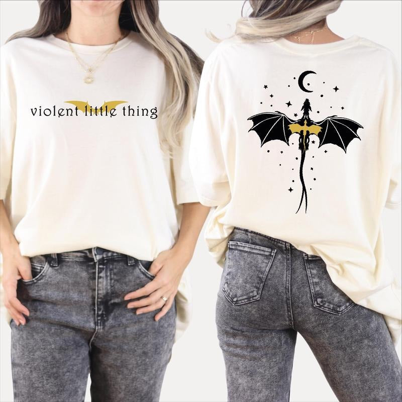 Violent Little Thing Shirt Bookish Fourth Wing Shirt Iron Flame Fan Basgiath Violet Booktok T-Shirts