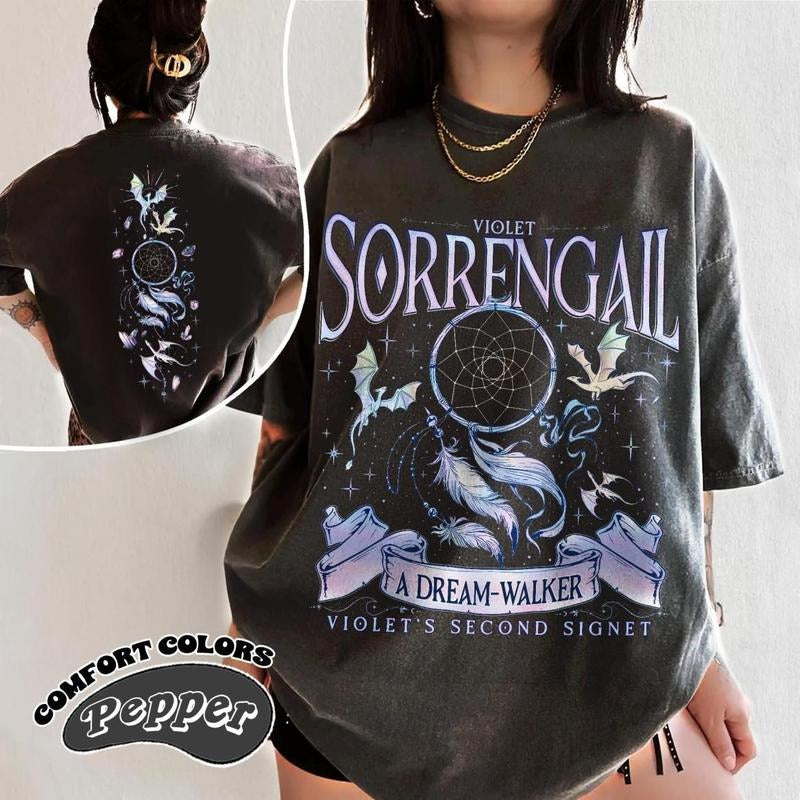 Violet Sorengail Fourth Wing Dragon Rider Bookish Sweat Book Tairn&Andarna Onyx Storm Full T-Shirts
