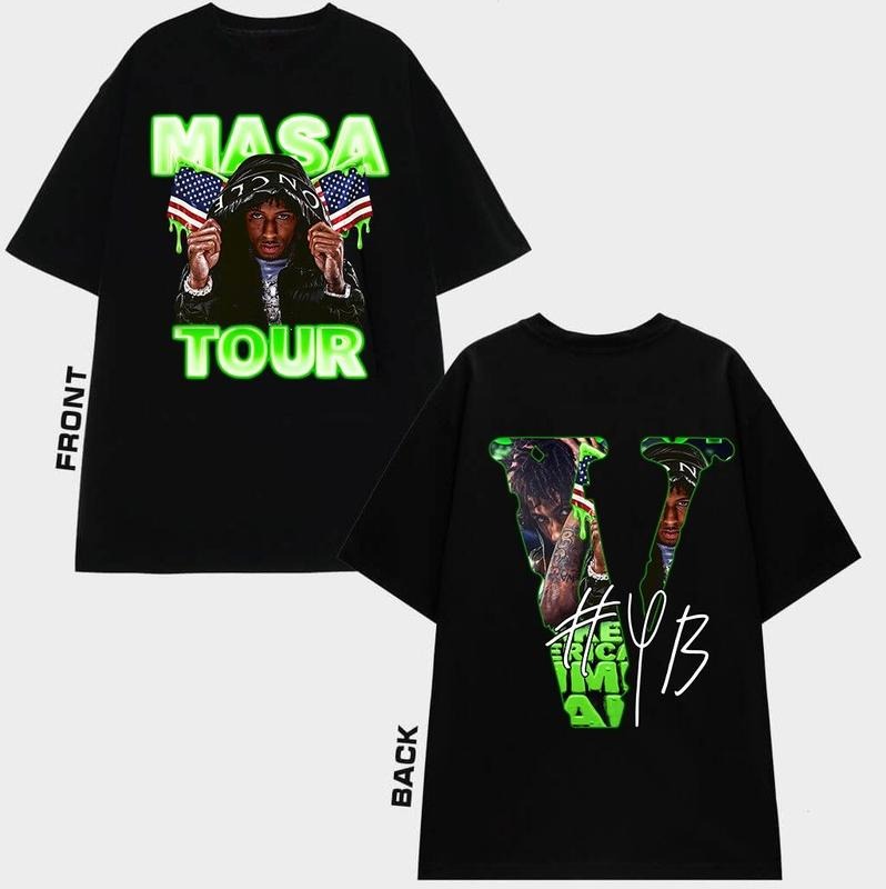 Vlone YB YoungBoii MASA Tour 2025 Shirt Rap Hip Hop Music Fans T-Shirts