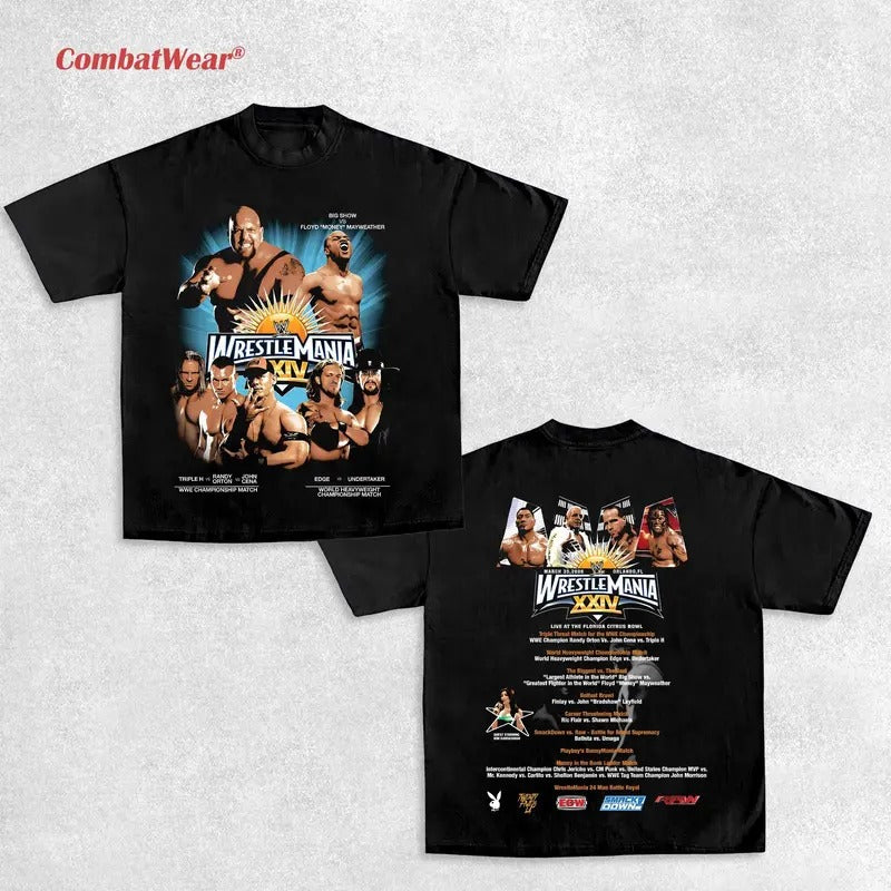 WRESTLEMANIA 24 Wrestling Wrestling Wrestler Shirt Sports Shirt Vintage Wresting Shirt Wrestling T-Shirts