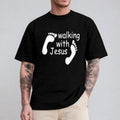 Walking Jesus Pure Cotton Casual Crew Neck Short Sleeve Tops Perfect T-Shirts
