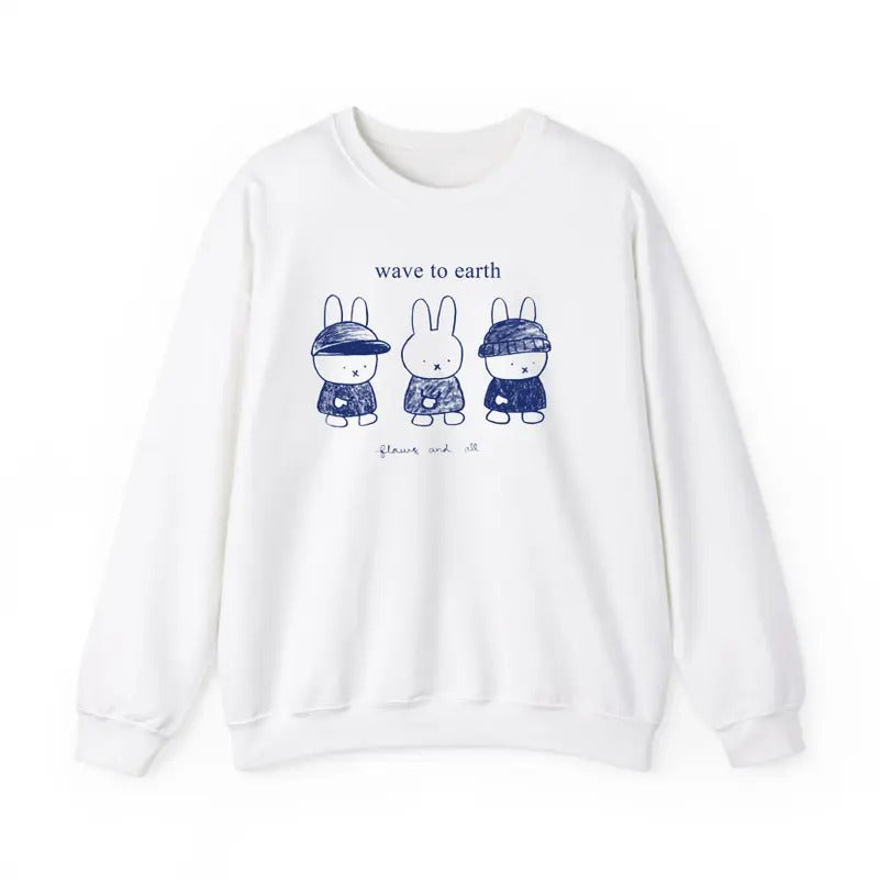 Wave Earth Miffy Music Fan Cartoon Rabbit Meme T-Shirts