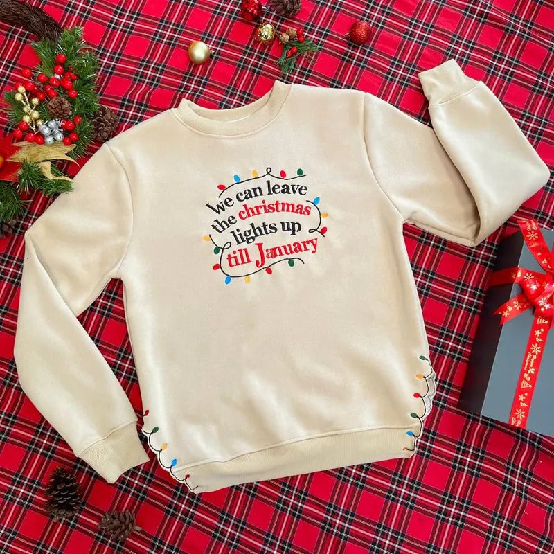 We Can Leave Lights Till January Side Bow Embroidery Lover Side Bow Embroidery Shirt T-Shirts