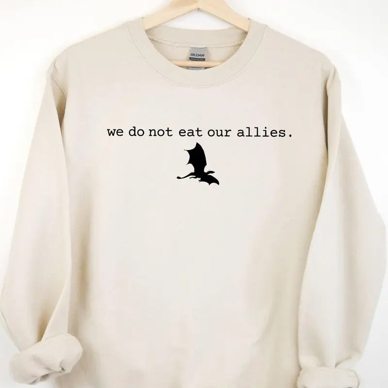 We Do Not Eat Our Allies Fourth Wing Shirt Dragon Woman Shirt Basgiath War College Book Lover Girl T-Shirts