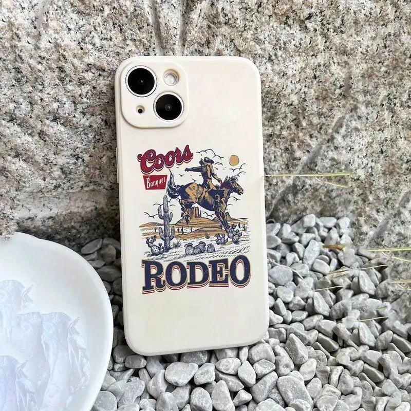 Western Cowboy Riding Cactus Slogan Soft Silicone Mobile Phone Case T-Shirts