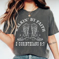 Western Cowgirl Boot Walkin' Faith Christian Shirt Christian Walk Faith Bible Verse Religious Country Girl Shirt T-Shirts