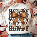 Western Cowgirl Howdy Brown Leather Bow Western Mama Western Shirt T-Shirts