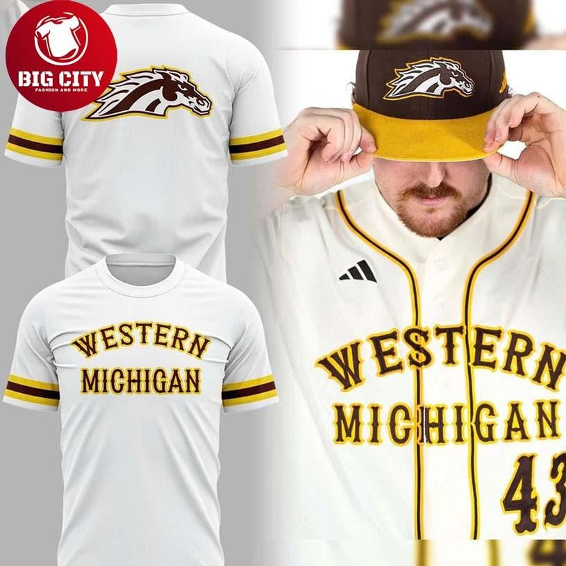 Western Michigan Broncos 2026 Baseball Throwback Two Sided Shirt
