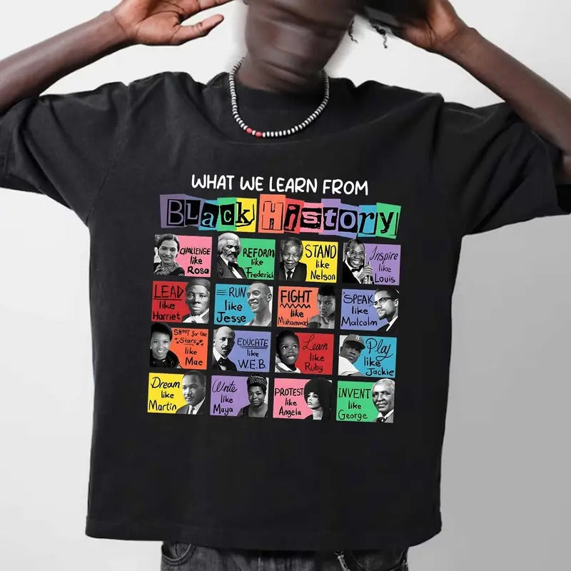 What We Learn Black History Black Lives Matter Black History Month Human Rights Shirt BLM T-Shirts