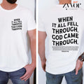 When All Fell Through God Came Through Cotton Casual Street Crew Neck Short Sleeve Top T-Shirts