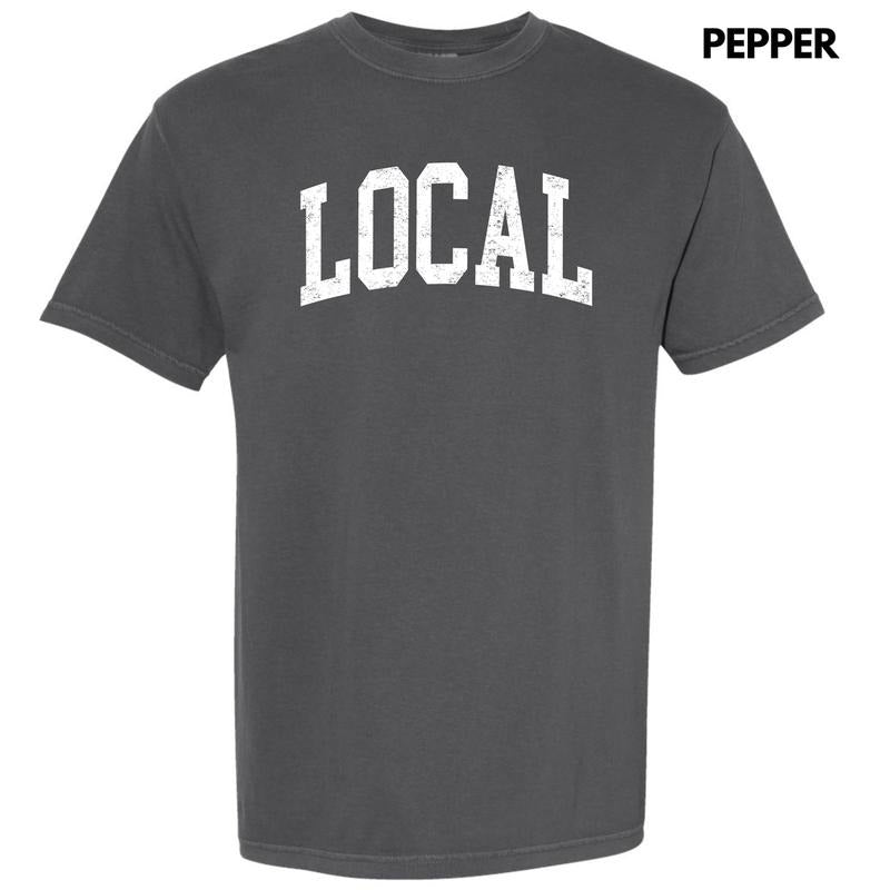 White Local Varsity Letter Comfort Colors 'NLB' T-Shirts