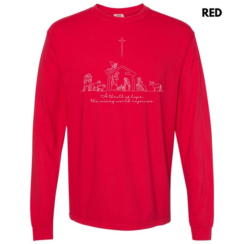 White Thrill Hope Long Sleeve Comfort Colors 'NLB' T-Shirts