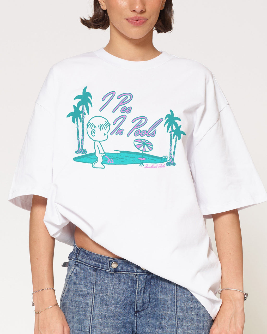 I Pee In Pools Oversized Tee
