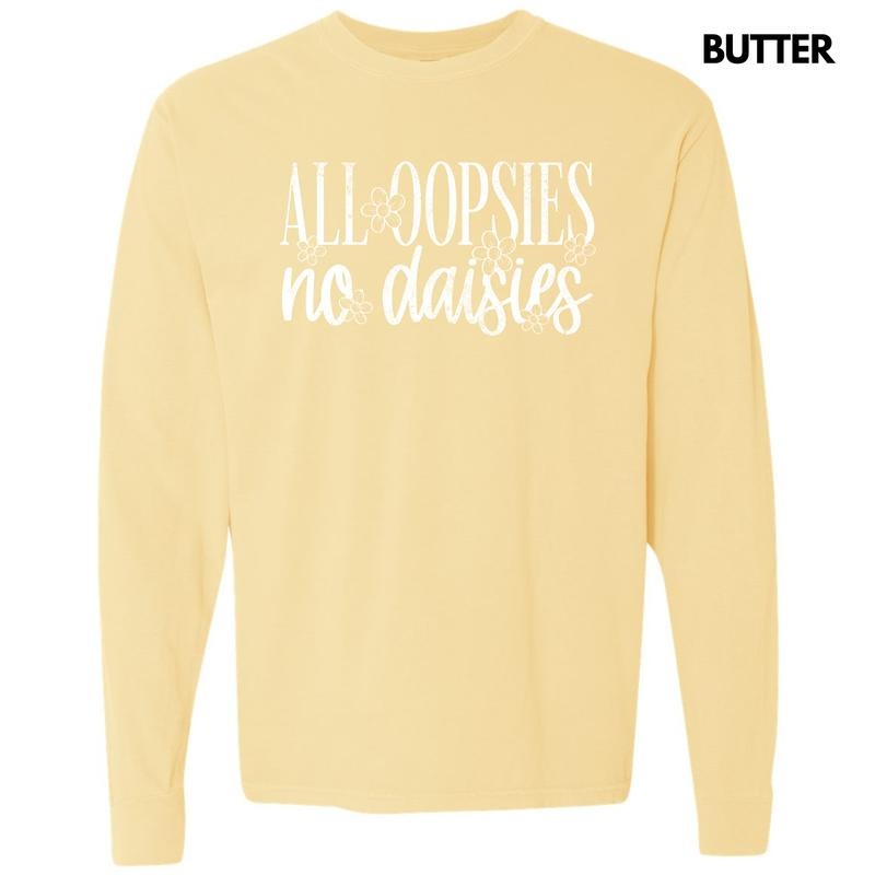 White Oopsie Daisies Long Sleeve Comfort Colors 'NLB' T-Shirts