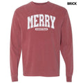 White Varsity Merry Long Sleeve Comfort Colors 'NLB' T-Shirts