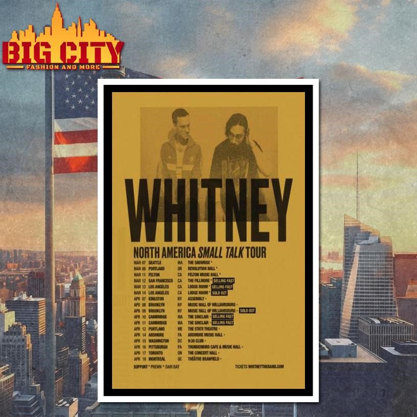 Whitney North America Small Talk Tour 2026 Poster Shirt