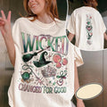 Wicked 2 Sided Two Sides Wizard Movie Fan Wicked Changed Good Defying Gravity Short Sleeve T-Shirts