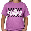 Wifey Checkered Casual Comfortable Top T-Shirts