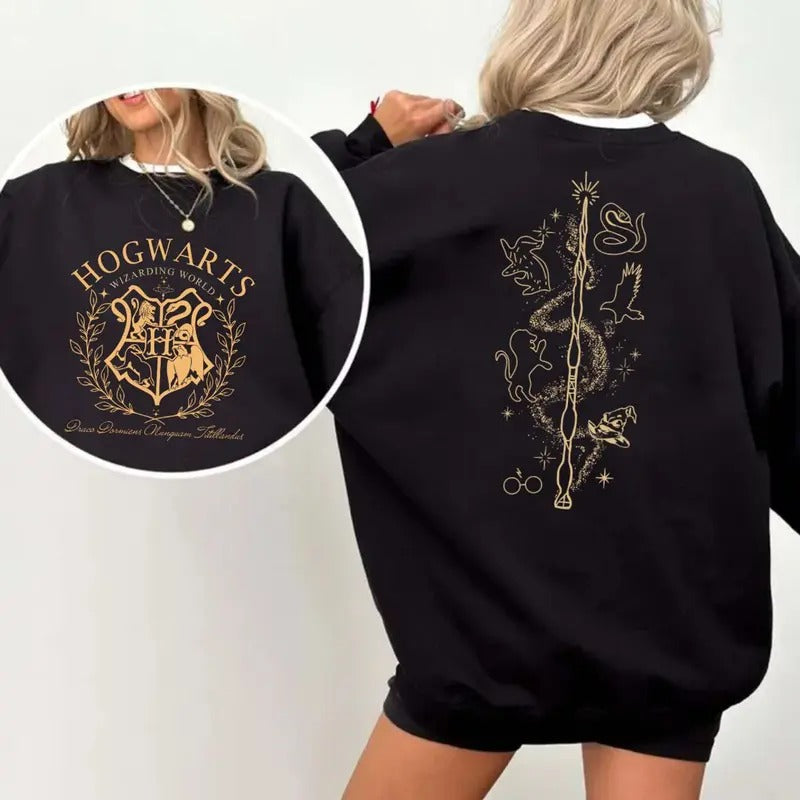 Wizard House 2 Sides Magic Wizard Shirt Wizard School Houses Fantasy Shirt HP T-Shirts