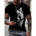 Wolf Creative 3D Print Soft Slight Stretch Polyester Crew Neck Short Sleeve Top Machine Washable Comfortable Daily All Season Made USA T-Shirts