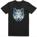 Wolf Polygonal Colorful Print Regular Fit 100% Cotton Made USA T-Shirts