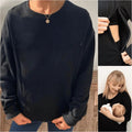Causal Maternity Nursing Comfort Friendly Zip Breastfeeding Tops Mama'S Boobery T-Shirts