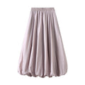 Balloon Long Skirts High Waist Solid Color Skirts Casual Flowy Skirts Womenswear Bottom T-Shirts