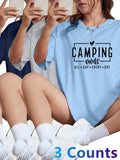 Camping Mode Letter Print Round Neck Casual Short Sleeve Crew Neck Daily Clothes All Seasons Top T-Shirts