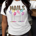 Cartoon & Letter Print Round Neck Casual Crew Neck Daily Vacation Outdoor Clothes Summer T-Shirts