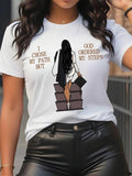 Cartoon & Letter Print Round Neck Casual Short Sleeve Summer Clothes Daily T-Shirts