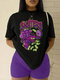 Cartoon Bear Print Round Neck Casual Drop Shoulder Short Sleeve Daily Summer Clothes T-Shirts